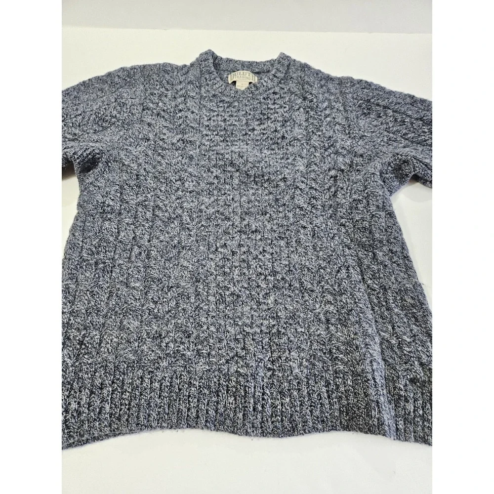 Dulth Trading Co. Sweater 100% Shetland Wool Men's Size Large Pullover Gray/Blue